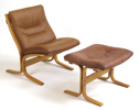 Fåtölj med fotpall, okänd designer för Ekornes 