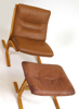 Fåtölj med fotpall, okänd designer för Ekornes 