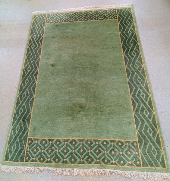 XXX Matta handknuten Asiatisk grön med mönster