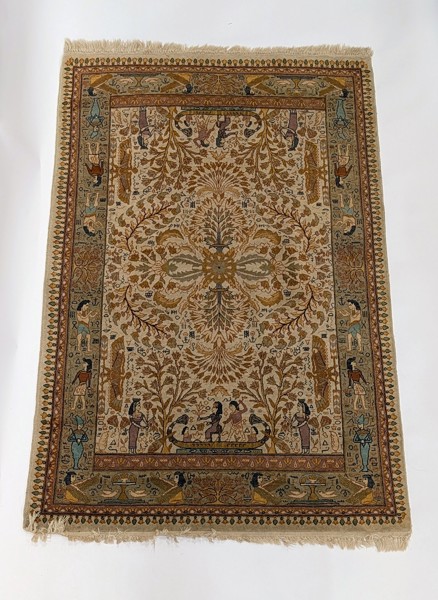 Handknuten orientalisk matta i silke