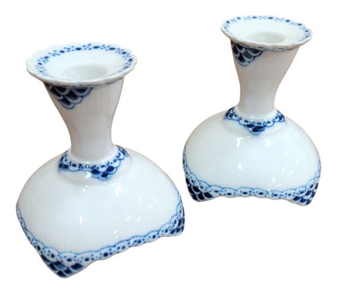 Ljusstakar ett par porslin "Princess" Royal Copenhagen,Danmark