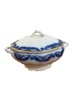 Sopp terrin Göteborgs porslinsfabrik ca 1900 Blått och vitt flintgods