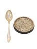 SILVER set med sked samt silvermonterat prydnadsfat omkring 1900