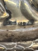 SILVER set med sked samt silvermonterat prydnadsfat omkring 1900