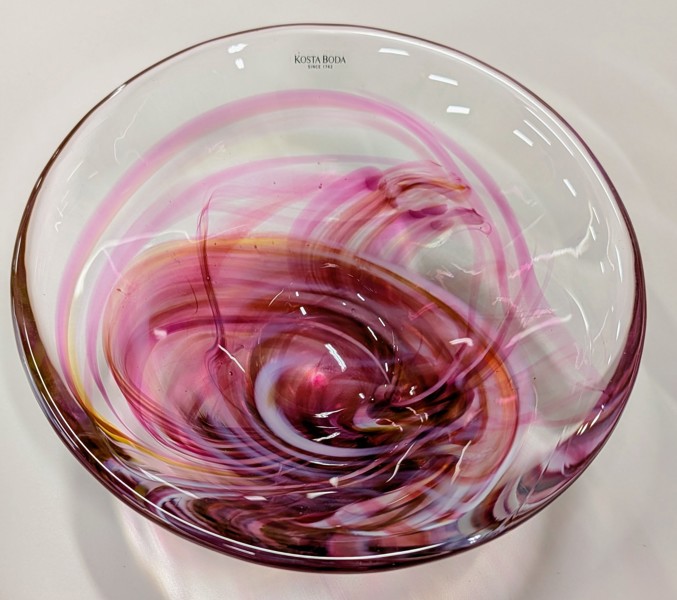 XXX Konstglasskål "Tempera Pink" Kosta Boda design Anna Ehrner