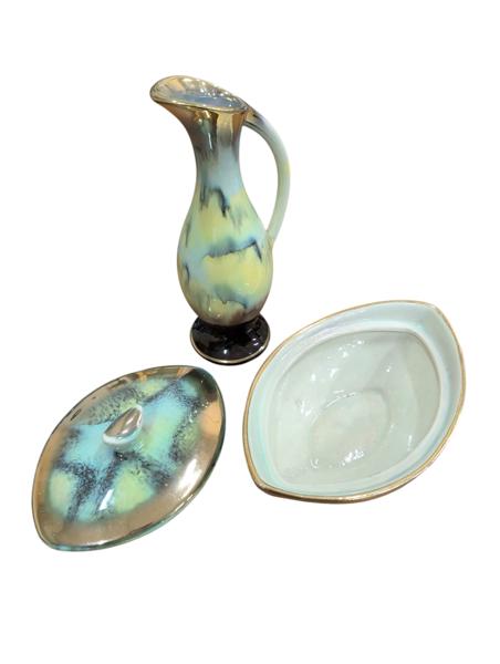 Skål med lock och vas 