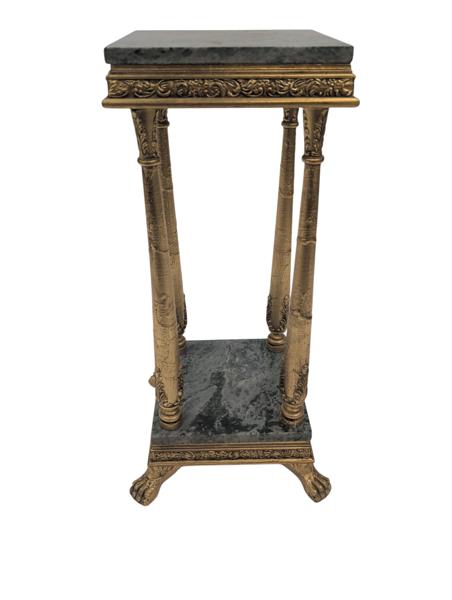 Piedestal mes stenskiva,förgylld