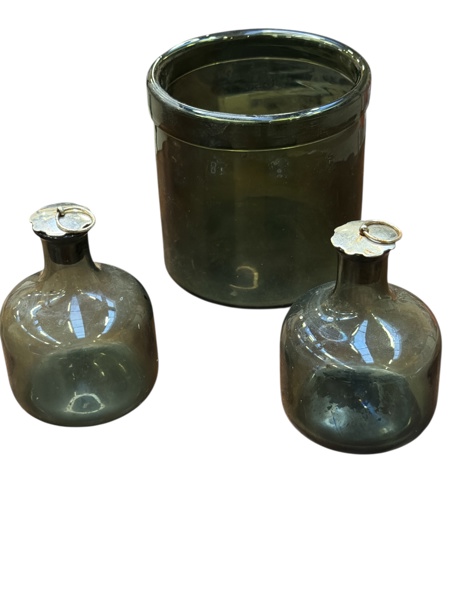 PARTI GLAS Skål  samt två flaskor 