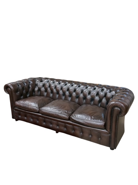  Soffa 3-sits Chesterfield Läder