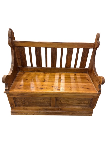 Kyrkbänk med förvaring furu #2