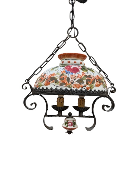 Taklampa med Majolikakupa