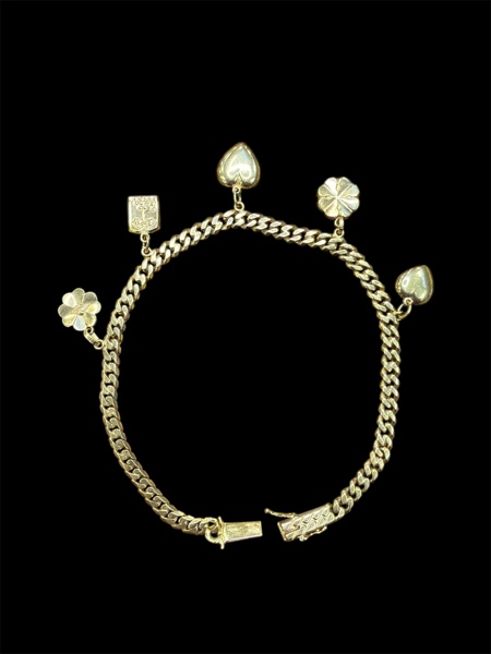 GULD Pansarlänk med berlocker 18K