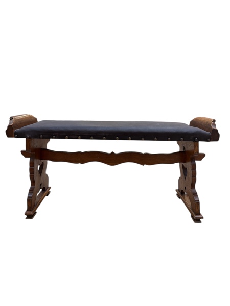 Bänk med lädersits