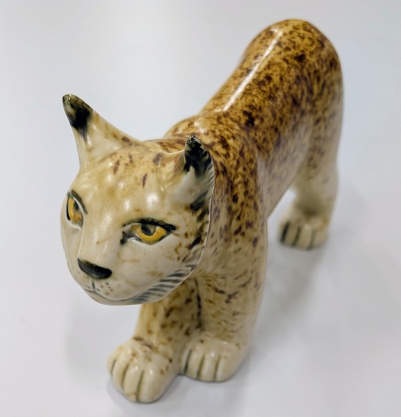 XXX Lodjur, keramikfigur i stengods Gustavsberg designad av Lisa Larson