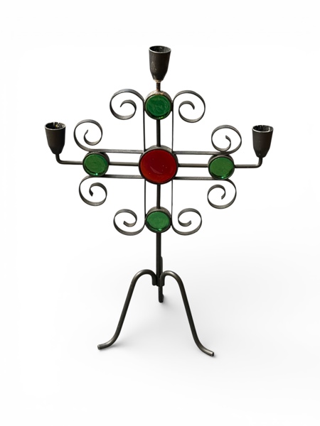 KANDELABER, Smide och glas