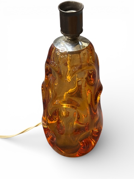 BORDSLAMPA i Glas , Bärnstensfärgad