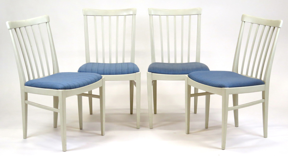 Malmsten, Carl för Bodafors, stolar, 4st, vitlackerat trä, Herrgården, design 1957,