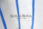 Engman, Kjell för Kosta Boda, skål, glas, dekor av blå ränder