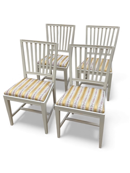 STOLAR,  vita med gul sits 4 st