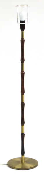 GOLVLAMPA, mörkt trä och mässing