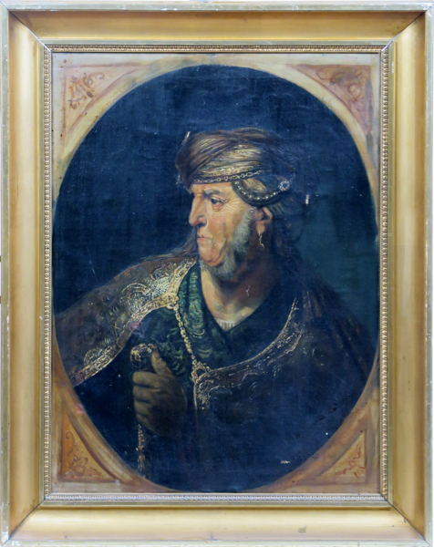 Harmenszoon van Rijn, Rembrandt, kopia efter, olja, "Man in oriental costume" efter original från 1633 i Alte Pinakotek, sekelskiftet 1900