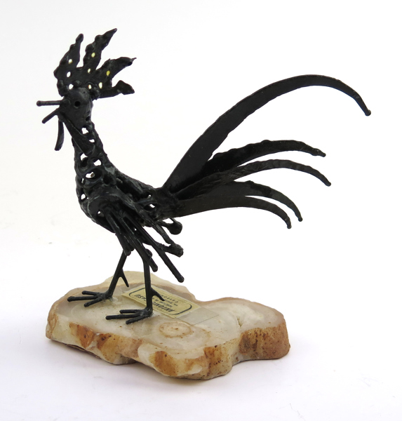 SKULPTUR, stående tupp Casu Antonio