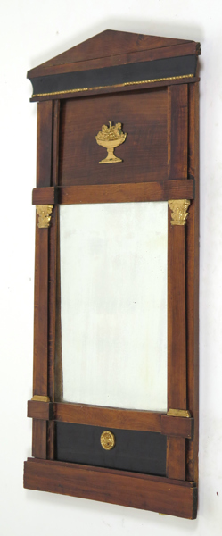 Spegel, mahognybonad och svärtad alm med förgyllda beslag, senempire, 1800-talets mitt