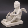 Thorvaldsen, Bertel för Royal Copenhagen, figurin, parian, amorin med harpa, 1800-talets mitt eller 2 hälft