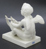 Thorvaldsen, Bertel för Royal Copenhagen, figurin, parian, amorin med harpa, 1800-talets mitt eller 2 hälft