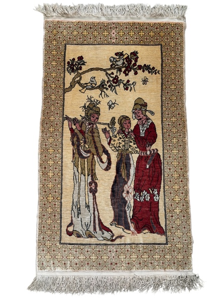 SILKESMATTA/VÄGGBONAD, handknuten