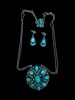 SILVER, smyckes-set med Turkoser