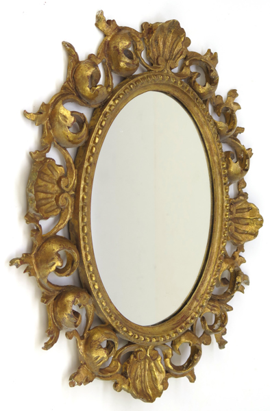 Spegel, förgyllt trä, Italien, 1900-tal