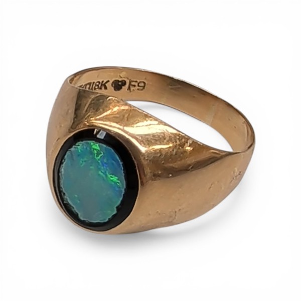 GULD, ring med turkos sten