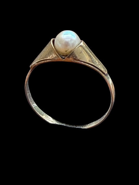GULD, ring med pärla 14K