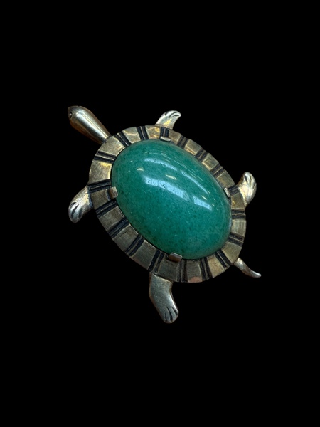SILVER, brosch sköldpadda