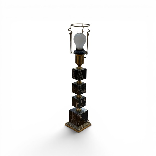 BORDSLAMPA, mässing och marmor