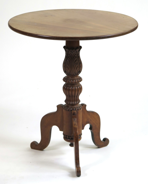 Pelarbord, mahogny, senempire, 1800-talets mitt, rikt dekorerad fot