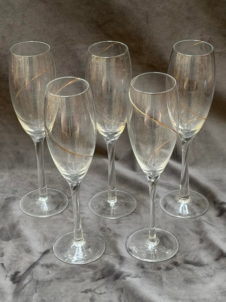 CHAMPAGNEGLAS, 5 st, Line, KOSTA BODA