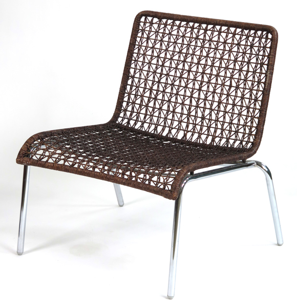 Okänd designer, stol, kromat stål samt vaxat snöre
