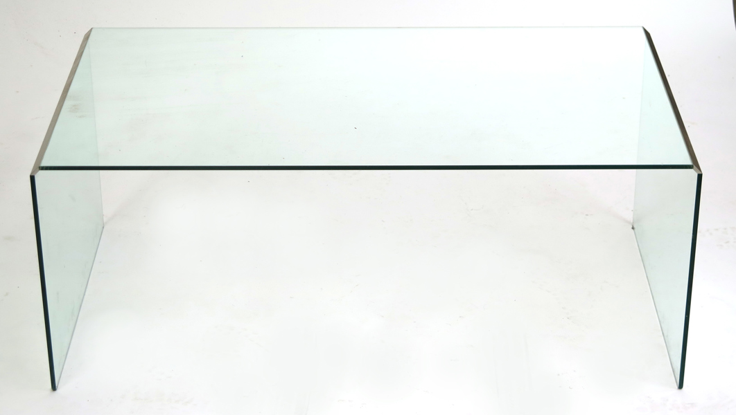 Okänd designer, soffbord, glas med aluminiumprofiler