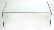 Okänd designer, soffbord, glas med aluminiumprofiler