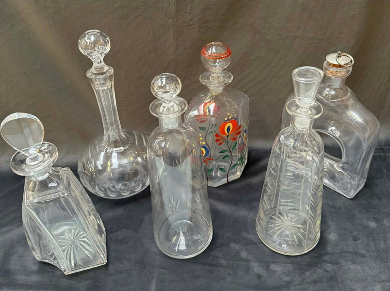 KARAFFER, 6 st glas/kristall