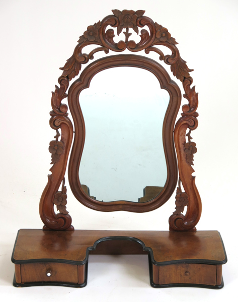 Lådspegel, mahogny, nyrokoko, 1800-talets slut