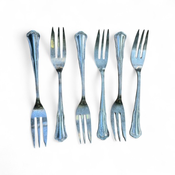 SILVER Gafflar efterrätt 6 st