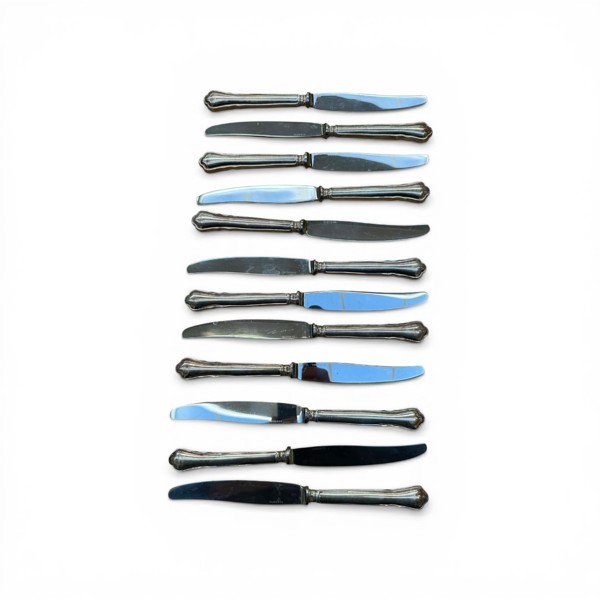 SILVER Knivar Chippendale 12 st