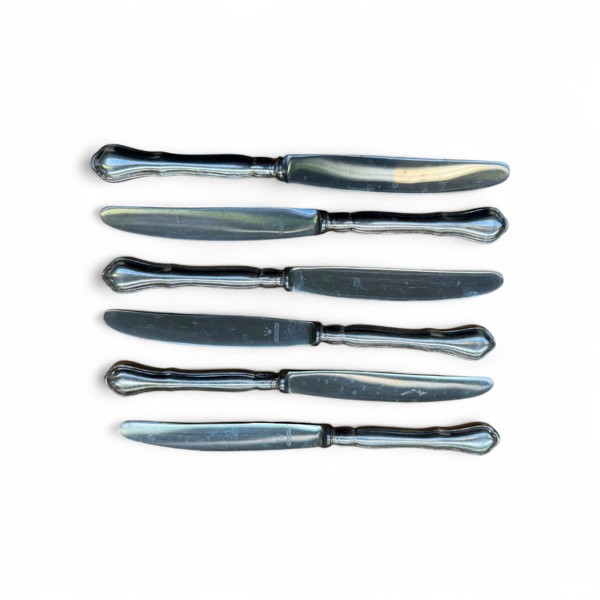 SILVER Knivar Cippendale 6 st