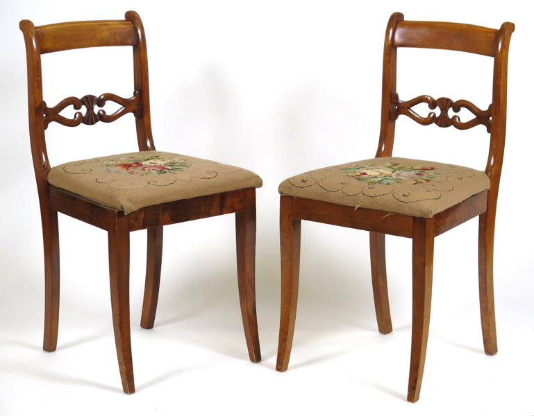 Stolar, 1 par, ljus björk, biedermeier