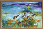 OLJA, Ulf Eriksson, "Höstmarken går till vila", daterad -73, signerad, 35 x 52 cm