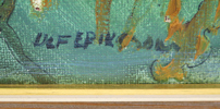 OLJA, Ulf Eriksson, "Höstmarken går till vila", daterad -73, signerad, 35 x 52 cm