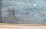 OLJA, Holger Lübbers, segelbåt med Unionsflagg, signerad, 27 x 34 cm